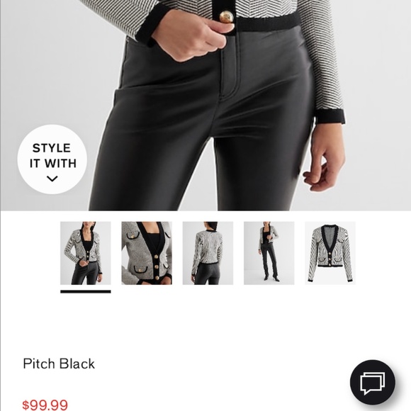 Classy black and white button down cardigan from Express XS - Picture 3 of 6